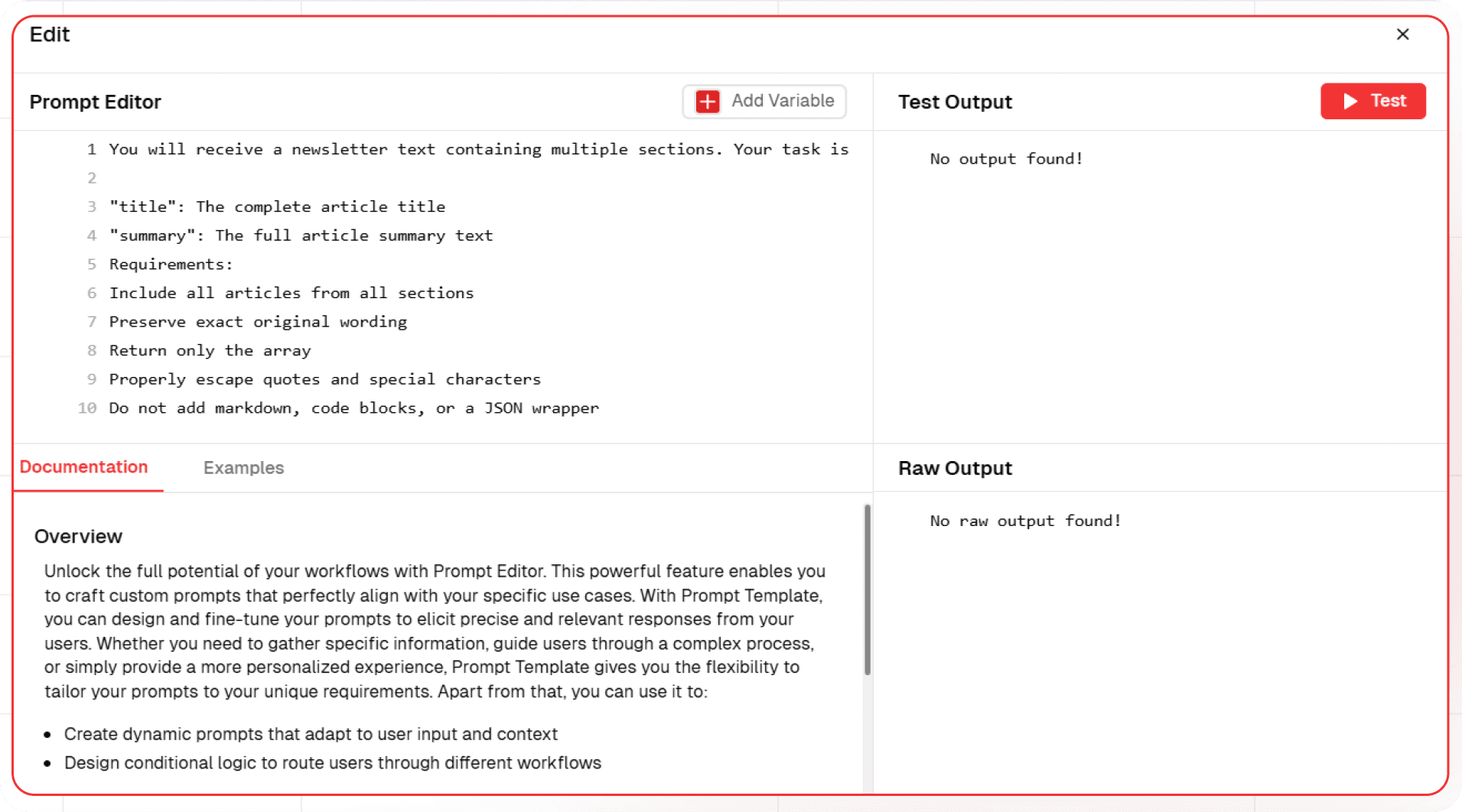 Node Text Gen Config