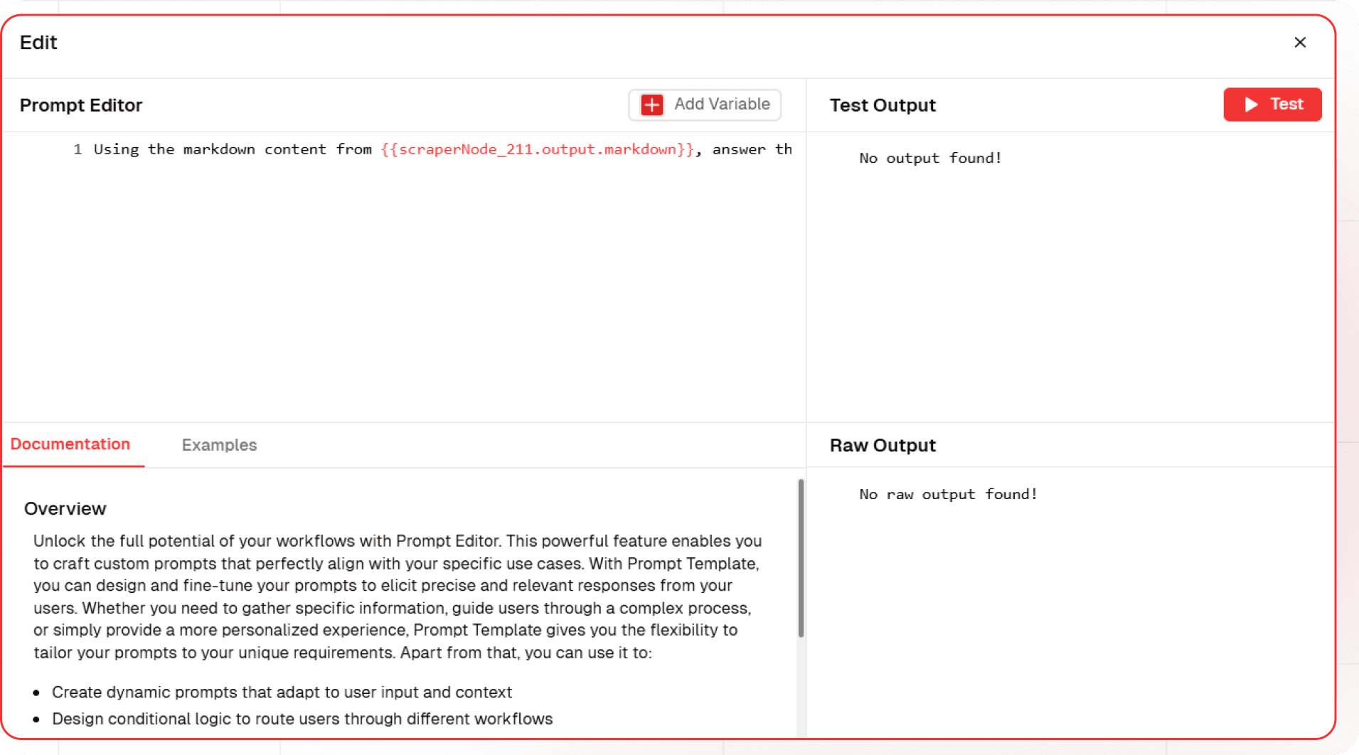 Node Text Gen Config