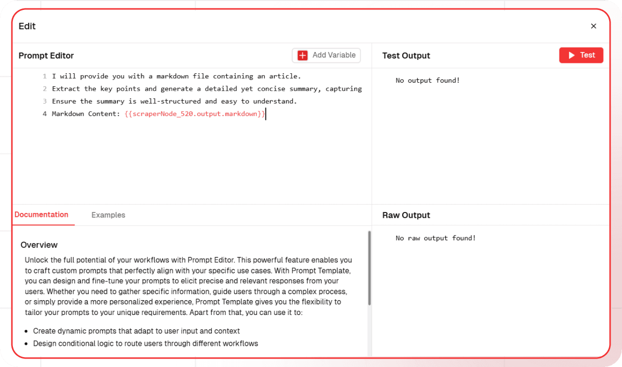 Node Text Gen Config