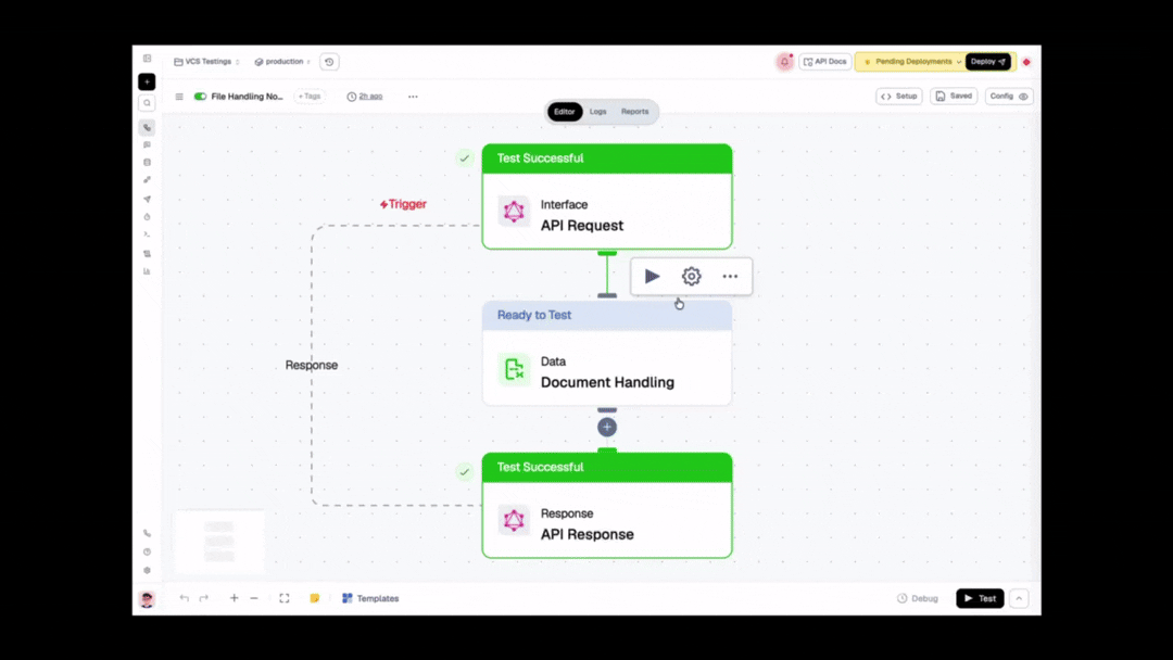 Document Handling node in a flow