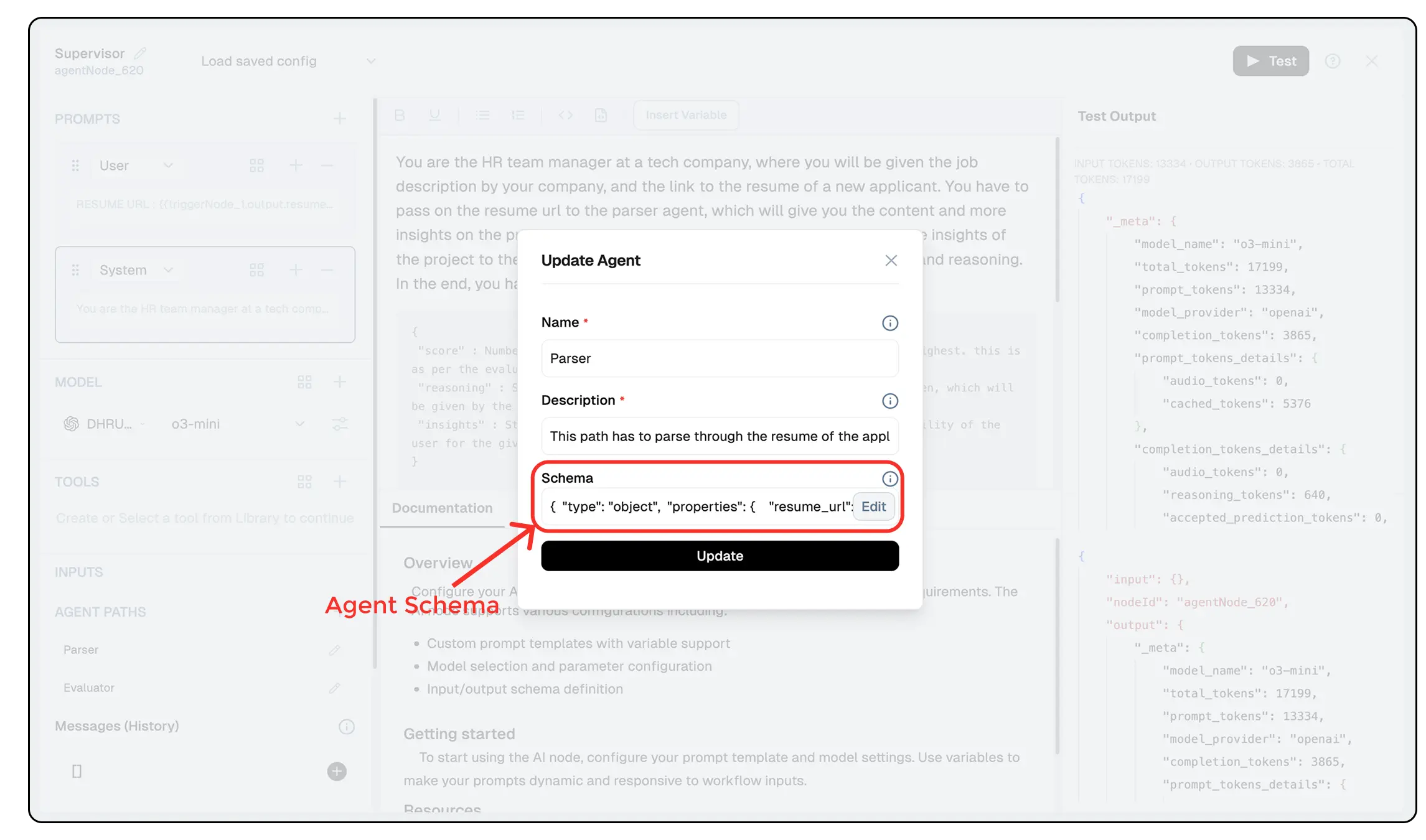 Hiring Parser Agent Schema Config