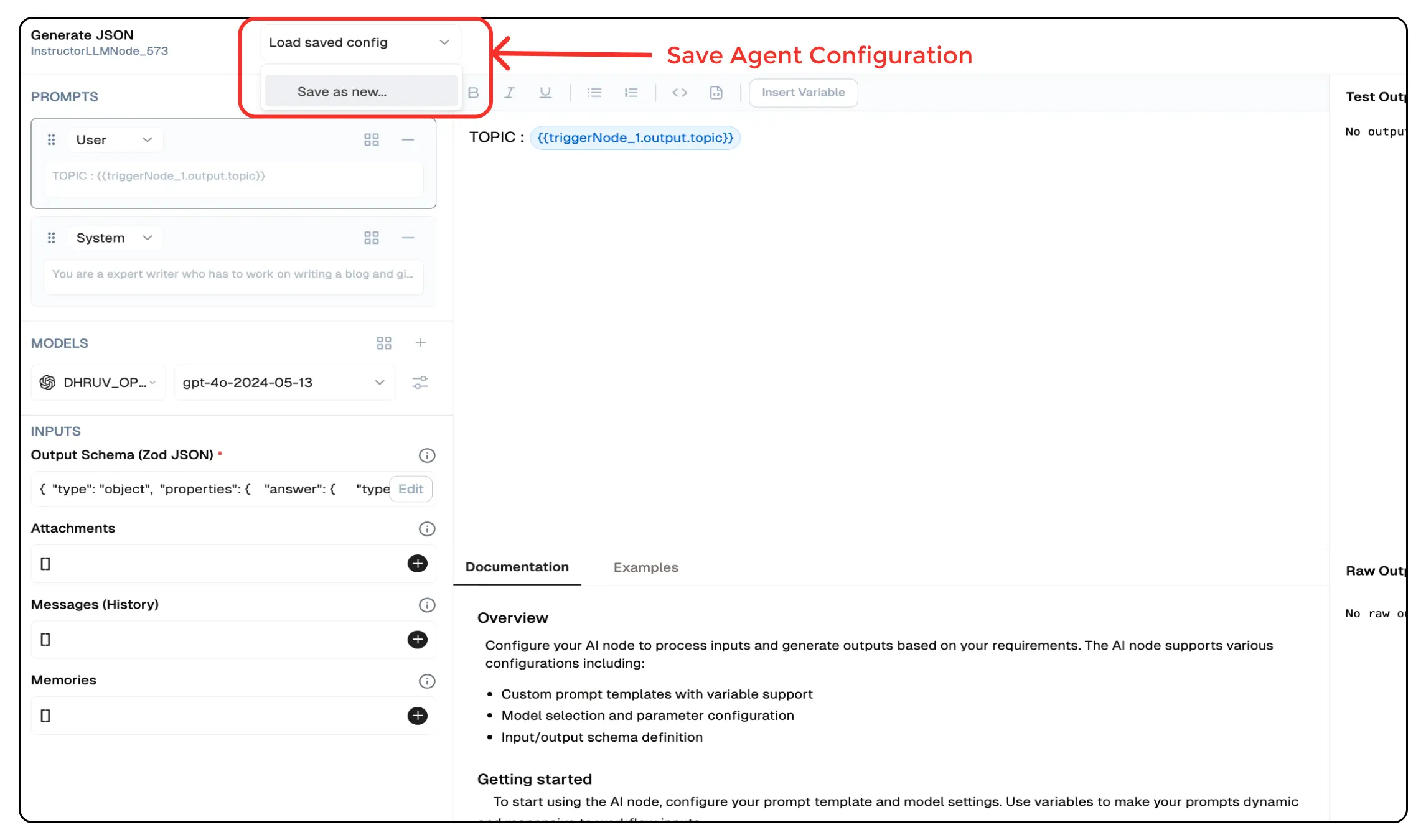 Save Configuration