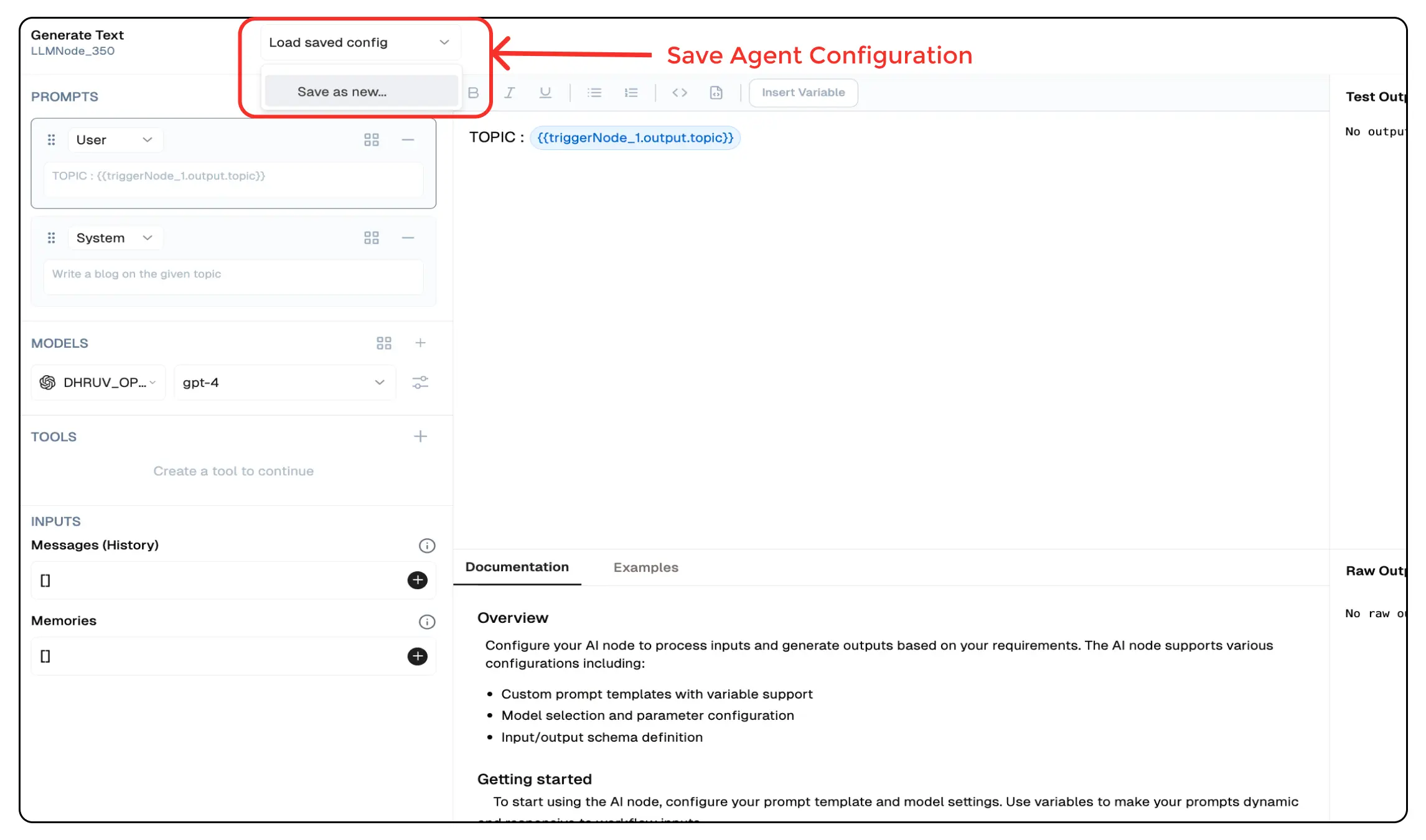 Save Configuration