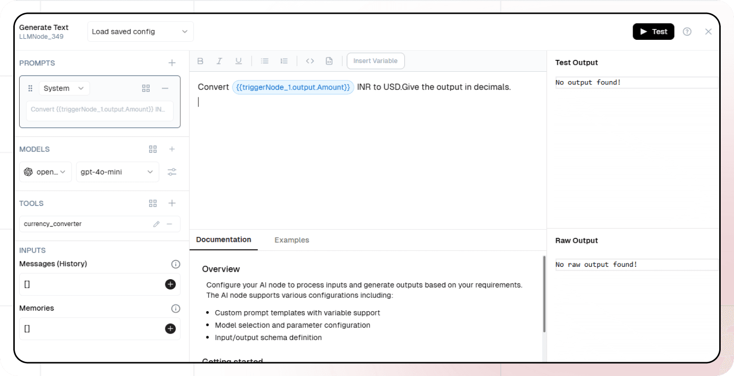 Node Text Gen Config