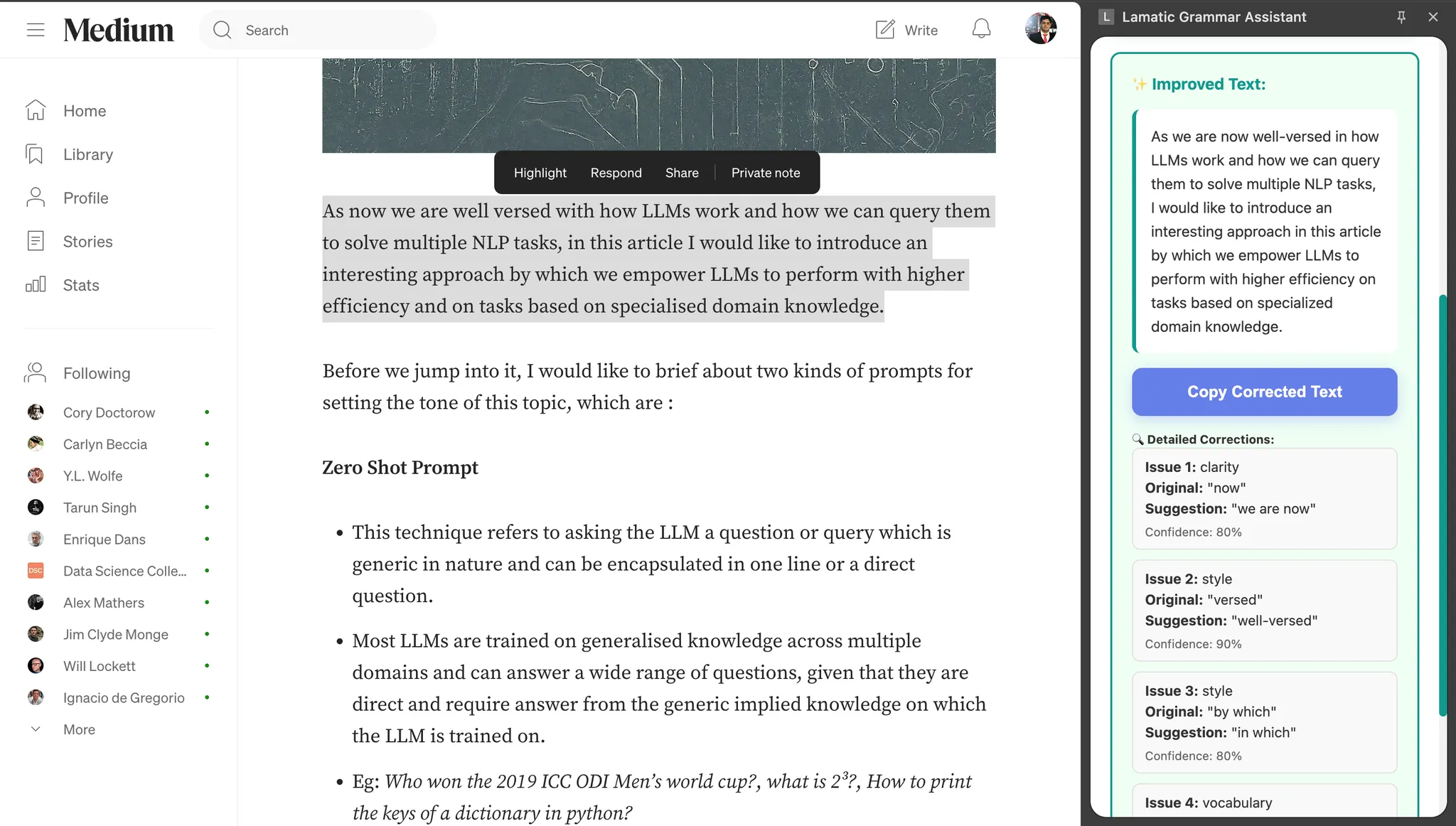 Agent Kit Grammar Assistant Chrome Extension Screenshots 2
